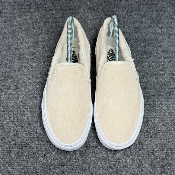 Vans Slip On Shoe Womens Size 7 Tans Suede Shearling Cuff Athletic Skate Sneaker - Picture 3 of 11